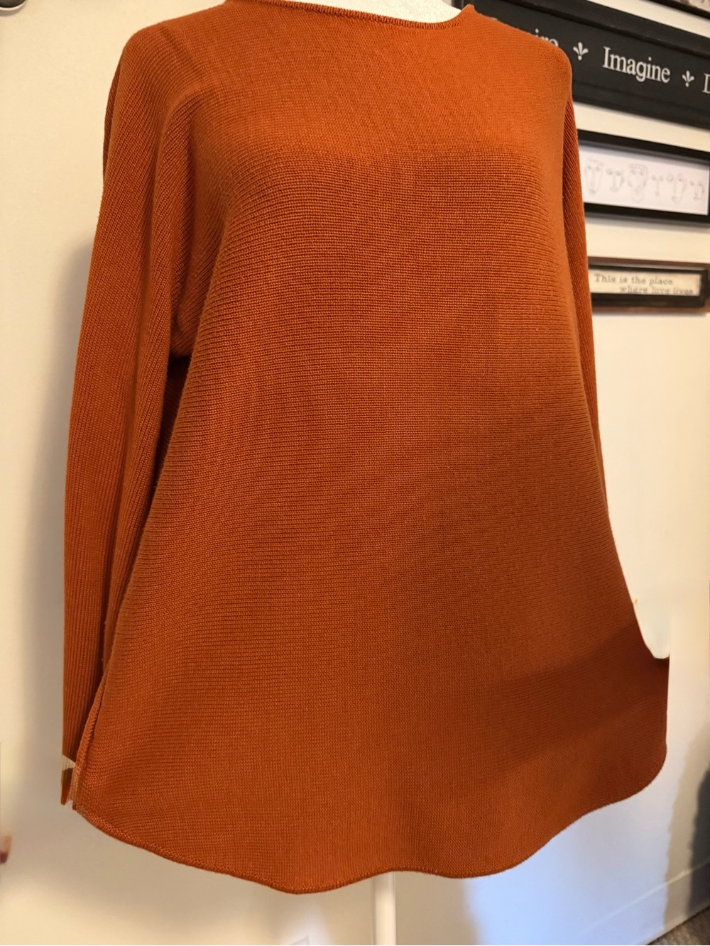 Michael Kors Rust Orange Zip Knit Top